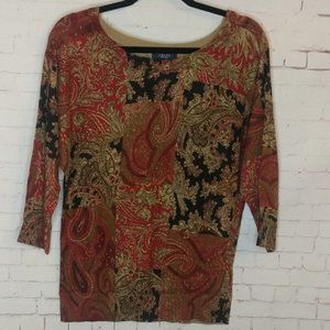 CHAPS 3/4 Sleeved Lightweight Sweater